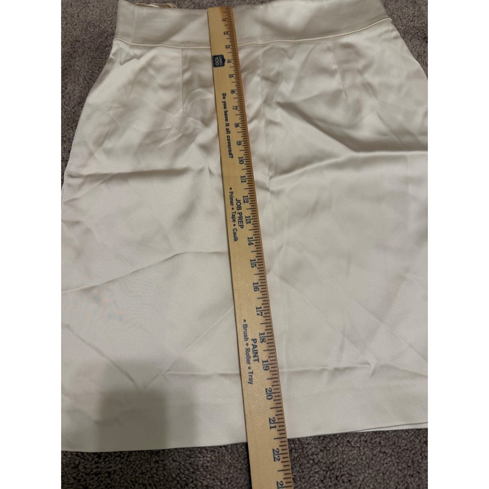 Antonio Melani Ivory Satin Pencil Skirt Zipper Back Women Size Petite - Picture 9 of 11